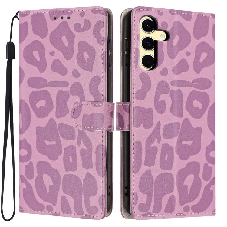 Portafoglio con stampa leopardata, custodia per telefono in ecopelle con cordino, For Galaxy S25 Ultra 5G, For Galaxy S24 FE 5G, For Galaxy S24 Ultra 5G, For Galaxy S24+ 5G