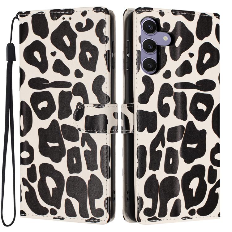 Portafoglio con stampa leopardata, custodia per telefono in ecopelle con cordino, For Galaxy S25 Ultra 5G, For Galaxy S24 FE 5G, For Galaxy S24 Ultra 5G, For Galaxy S24+ 5G