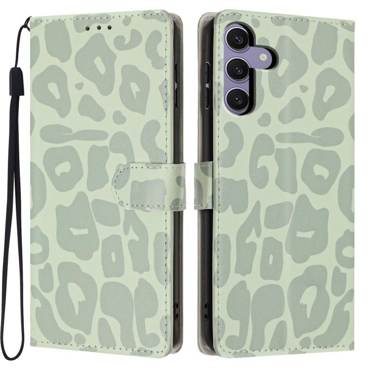 Portafoglio con stampa leopardata, custodia per telefono in ecopelle con cordino, For Galaxy S25 Ultra 5G, For Galaxy S24 FE 5G, For Galaxy S24 Ultra 5G, For Galaxy S24+ 5G