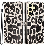 Portafoglio con stampa leopardata, custodia per telefono in ecopelle con cordino, For Galaxy S25 Ultra 5G, For Galaxy S24 FE 5G, For Galaxy S24 Ultra 5G, For Galaxy S24+ 5G
