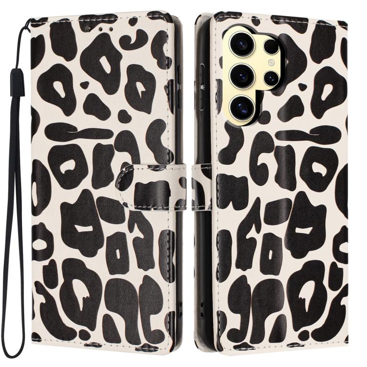 Portafoglio con stampa leopardata, custodia per telefono in ecopelle con cordino, For Galaxy S25 Ultra 5G, For Galaxy S24 FE 5G, For Galaxy S24 Ultra 5G, For Galaxy S24+ 5G