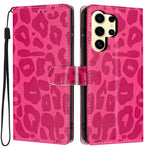 Portafoglio con stampa leopardata, custodia per telefono in ecopelle con cordino, For Galaxy S25 Ultra 5G, For Galaxy S24 FE 5G, For Galaxy S24 Ultra 5G, For Galaxy S24+ 5G