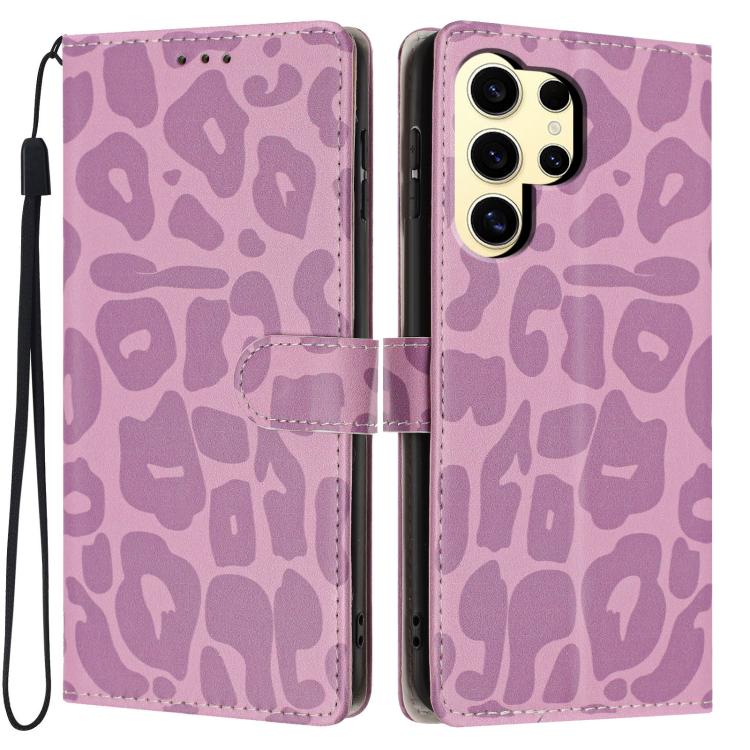 Portafoglio con stampa leopardata, custodia per telefono in ecopelle con cordino, For Galaxy S25 Ultra 5G, For Galaxy S24 FE 5G, For Galaxy S24 Ultra 5G, For Galaxy S24+ 5G