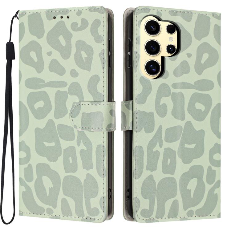 Portafoglio con stampa leopardata, custodia per telefono in ecopelle con cordino, For Galaxy S25 Ultra 5G, For Galaxy S24 FE 5G, For Galaxy S24 Ultra 5G, For Galaxy S24+ 5G