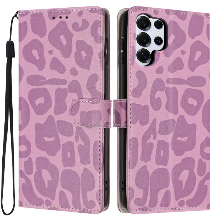 Portafoglio con stampa leopardata, custodia per telefono in ecopelle con cordino, For Galaxy S25 Ultra 5G, For Galaxy S24 FE 5G, For Galaxy S24 Ultra 5G, For Galaxy S24+ 5G