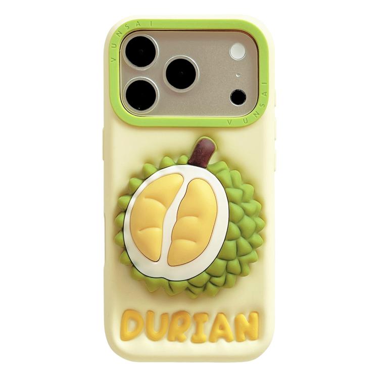 Custodia per telefono in silicone con simpatico porta durian., For iPhone 17 Pro Max, For iPhone 17 Pro, For iPhone 17, For iPhone 16