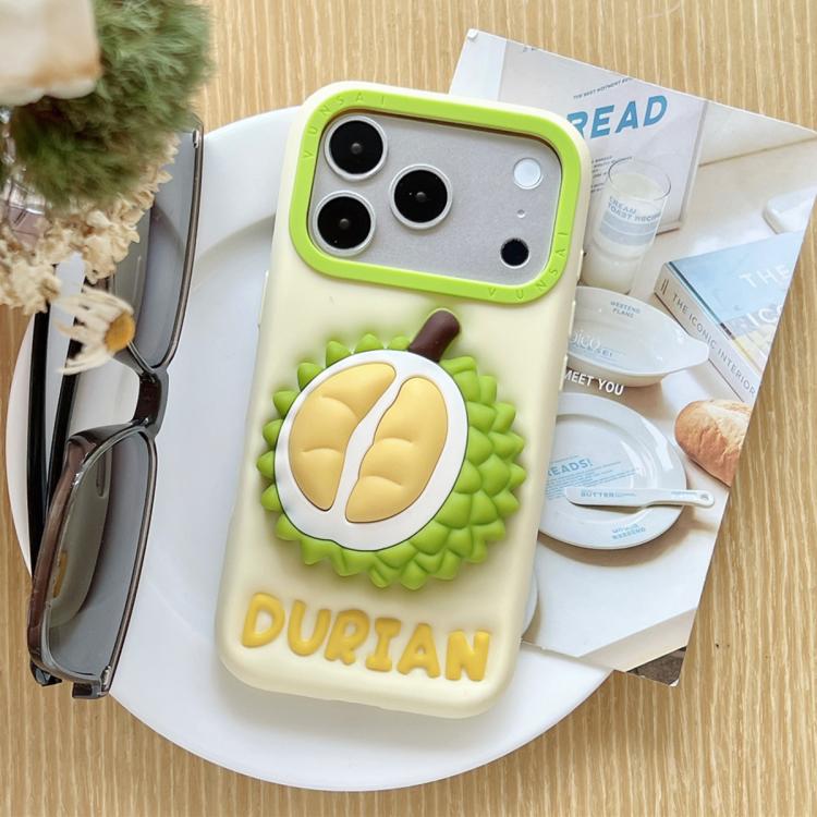 Custodia per telefono in silicone con simpatico porta durian., For iPhone 17 Pro Max, For iPhone 17 Pro, For iPhone 17, For iPhone 16