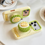 Custodia per telefono in silicone con simpatico porta durian., For iPhone 17 Pro Max, For iPhone 17 Pro, For iPhone 17, For iPhone 16
