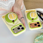 Custodia per telefono in silicone con simpatico porta durian., For iPhone 17 Pro Max, For iPhone 17 Pro, For iPhone 17, For iPhone 16