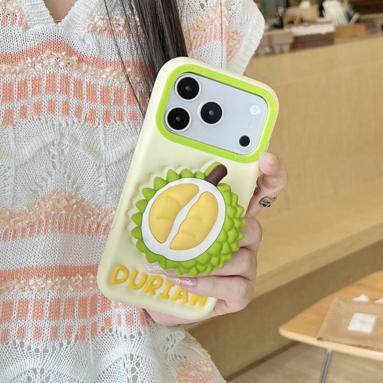 Custodia per telefono in silicone con simpatico porta durian., For iPhone 17 Pro Max, For iPhone 17 Pro, For iPhone 17, For iPhone 16