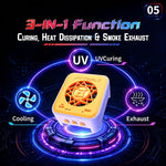 Mobile Phone Motherboard PCB Repair 2-in-1 UV Curing Light with Cooling Fans