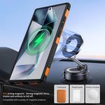 Custodia per telefono con supporto magnetico girevole a 360°, For Galaxy S24 Ultra 5G, For Galaxy S23 Ultra 5G