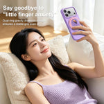 Supporto magnetico per telefono in silicone liquido con anello grande e rotazione a 360 gradi, a contrasto di colore.