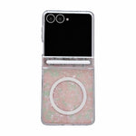 Custodia per telefono magnetica con texture a conchiglia perlata e fibbia laterale Axis perlata, For Galaxy Z Flip8 5G, For Galaxy Flip7 5G