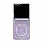 Custodia per telefono magnetica con texture a conchiglia perlata e fibbia laterale Axis perlata, For Galaxy Z Flip8 5G, For Galaxy Flip7 5G