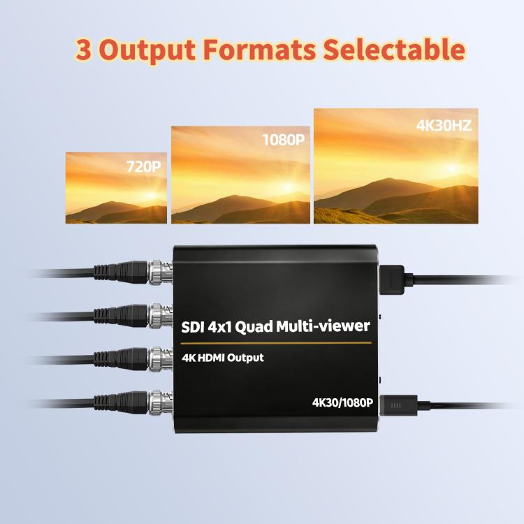 NK-H14  3G SDI 4x1 4K30 Multi-Viewer with HDMI Output, NK-H14