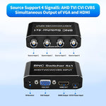 NK-H42 4 in 1 BNC Switcher, Supports AHD / TVI / CVI / CVBS Coaxial CCTV Signals / Simultaneous HDMI / VGA Output, NK-H42