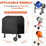 Outdoor Cement Mixer Cover Dustproof Waterproof Sunproof Protective Cover, 210D Oxford Cloth, 420D Oxford Cloth, 600D Oxford Cloth