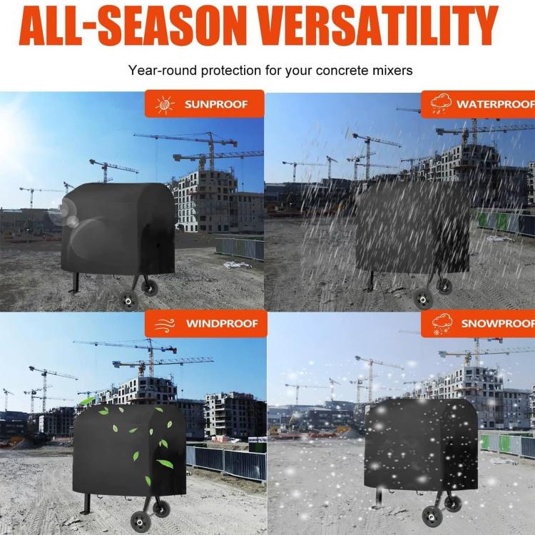 Outdoor Cement Mixer Cover Dustproof Waterproof Sunproof Protective Cover, 210D Oxford Cloth, 420D Oxford Cloth, 600D Oxford Cloth