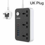 LDNIO SC3604C 2500W 6 x USB Ports 3 x AC Universal Power Socket, Cable Length: 2m, US Plug, EU Plug, UK Plug