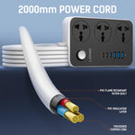 LDNIO SC3604C 2500W 6 x USB Ports 3 x AC Universal Power Socket, Cable Length: 2m, US Plug, EU Plug, UK Plug