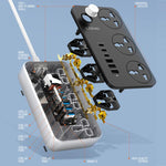 LDNIO SC3604C 2500W 6 x USB Ports 3 x AC Universal Power Socket, Cable Length: 2m, US Plug, EU Plug, UK Plug
