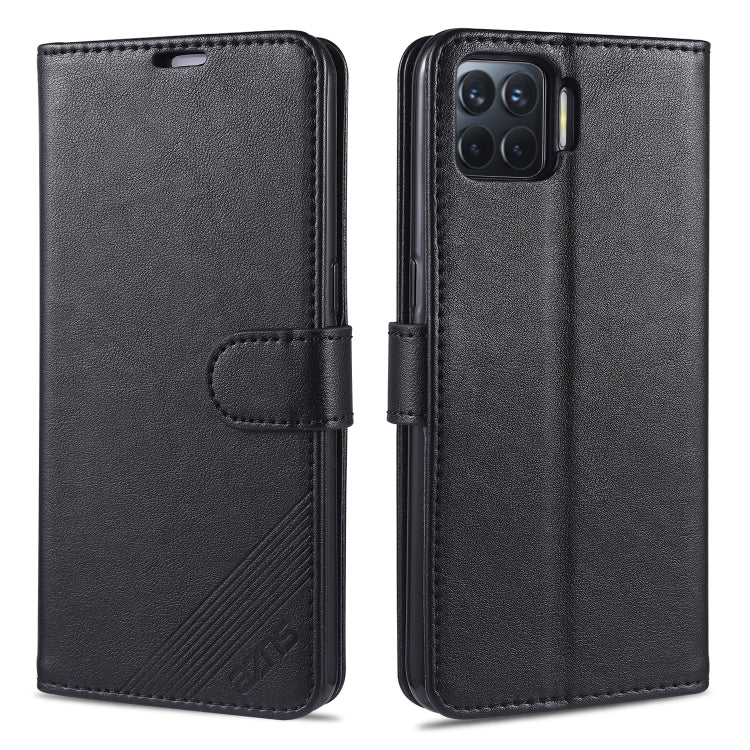 Custodia in pelle a conchiglia orizzontale con struttura in pelle di pecora AZNS con supporto, slot per carte e portafoglio, For OPPO F17 Pro / A93, For OPPO Realme 7 4G