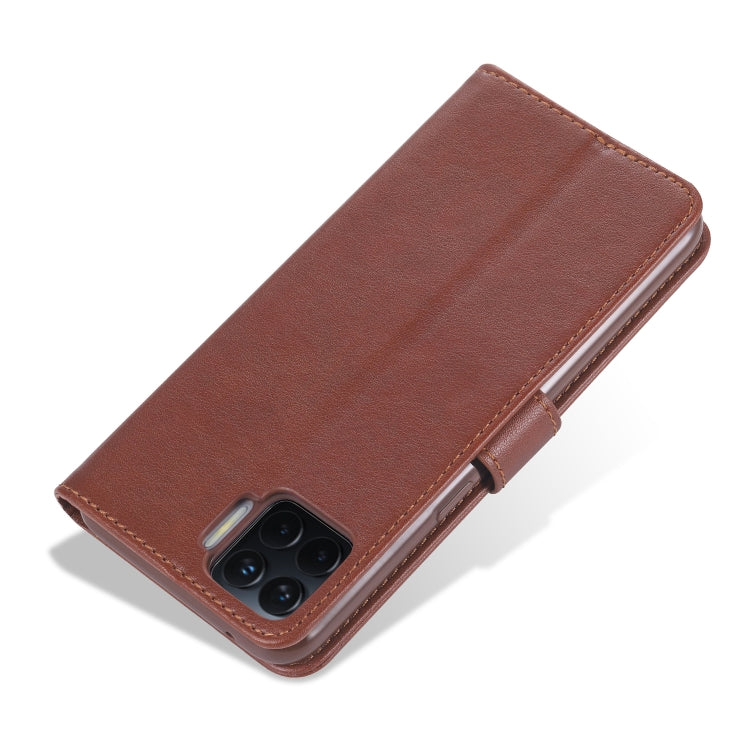 Custodia in pelle a conchiglia orizzontale con struttura in pelle di pecora AZNS con supporto, slot per carte e portafoglio, For OPPO F17 Pro / A93, For OPPO Realme 7 4G