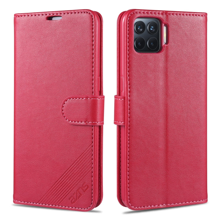 Custodia in pelle a conchiglia orizzontale con struttura in pelle di pecora AZNS con supporto, slot per carte e portafoglio, For OPPO F17 Pro / A93, For OPPO Realme 7 4G
