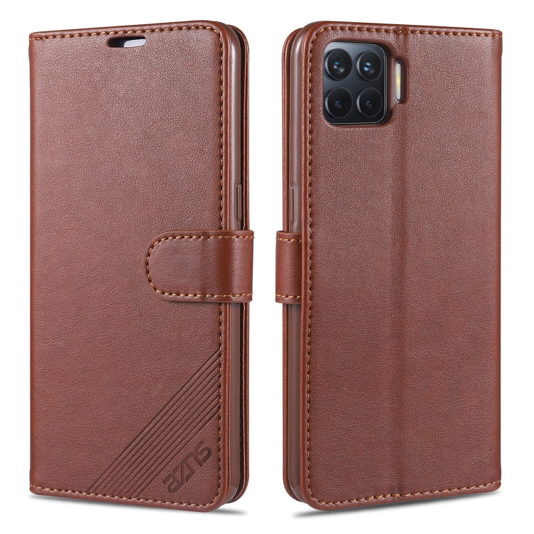 Custodia in pelle a conchiglia orizzontale con struttura in pelle di pecora AZNS con supporto, slot per carte e portafoglio, For OPPO F17 Pro / A93, For OPPO Realme 7 4G