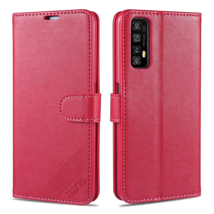 Custodia in pelle a conchiglia orizzontale con struttura in pelle di pecora AZNS con supporto, slot per carte e portafoglio, For OPPO F17 Pro / A93, For OPPO Realme 7 4G