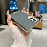 Custodia per telefono con targhetta testurizzata e asse centrale magnetico galvanizzato a forma di supercar, For Galaxy Z Fold8 5G