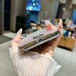 Custodia per telefono con targhetta personalizzata a gradiente magnetico ad asse centrale galvanizzato con effetto increspatura dell'acqua., For Galaxy Z Fold8 5G