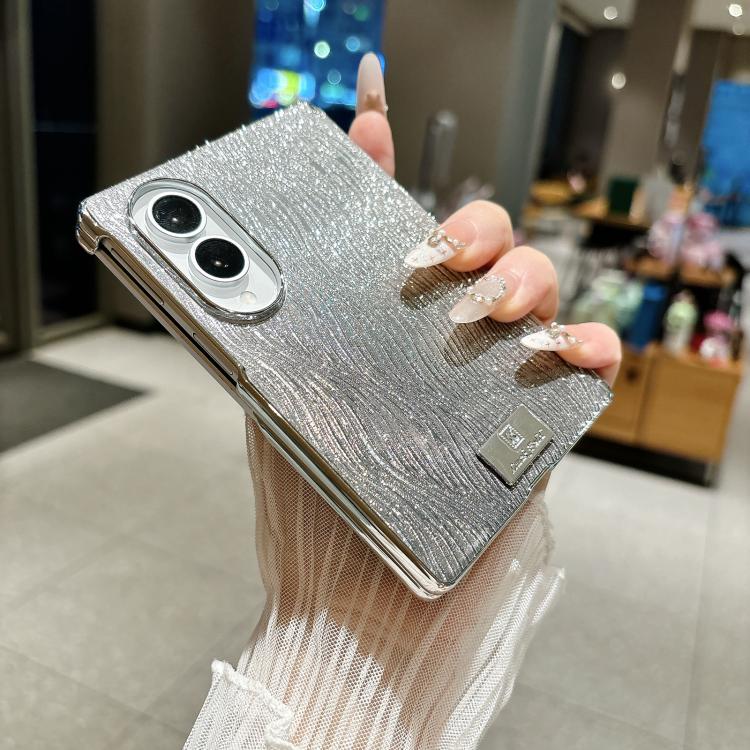 Custodia per telefono con targhetta personalizzata a gradiente magnetico ad asse centrale galvanizzato con effetto increspatura dell'acqua., For Galaxy Z Fold8 5G