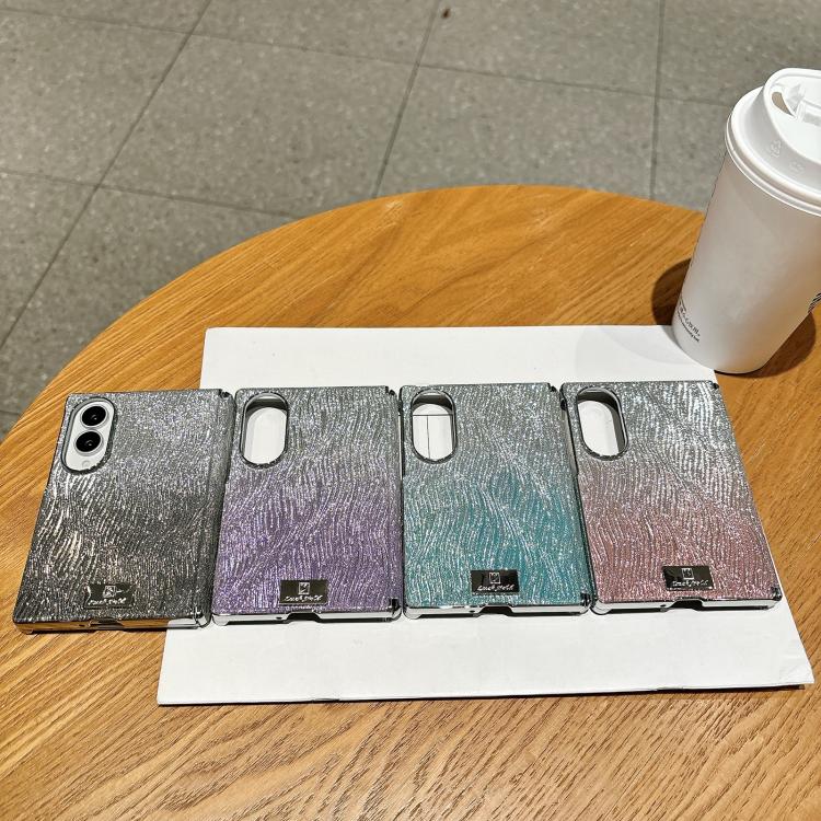 Custodia per telefono con targhetta personalizzata a gradiente magnetico ad asse centrale galvanizzato con effetto increspatura dell'acqua., For Galaxy Z Fold8 5G