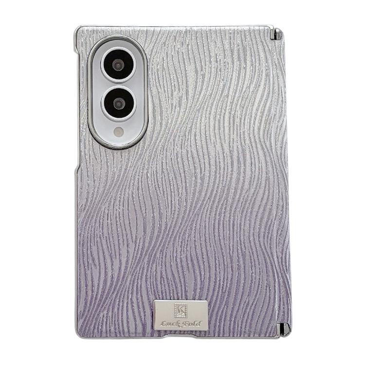 Custodia per telefono con targhetta personalizzata a gradiente magnetico ad asse centrale galvanizzato con effetto increspatura dell'acqua., For Galaxy Z Fold8 5G