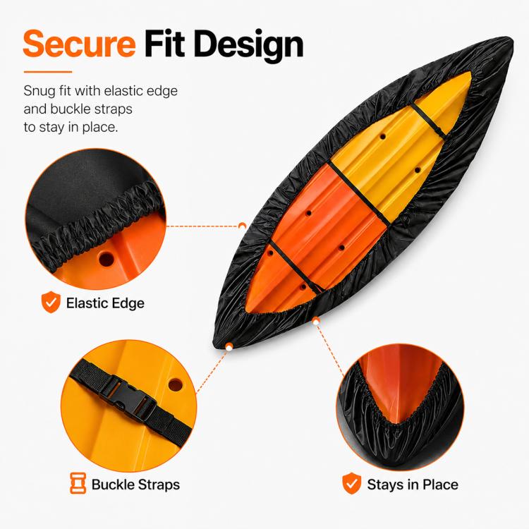 Outdoor Kayak 210D Oxford Cloth Sunproof Waterproof Protective Cover, 2.1-2.5m Boat, 2.6-3m Boat, 3.6-4m Boat, 4.6-5m Boat, 5.6-6m Boat, 3.1-3.5m Boat, 4.1-5m Boat