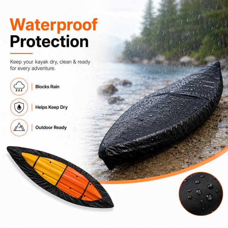 Outdoor Kayak 210D Oxford Cloth Sunproof Waterproof Protective Cover, 2.1-2.5m Boat, 2.6-3m Boat, 3.6-4m Boat, 4.6-5m Boat, 5.6-6m Boat, 3.1-3.5m Boat, 4.1-5m Boat