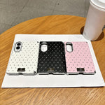 Custodia per telefono in ecopelle con targhetta galvanizzata, asse centrale magnetico e design a diamante., For Galaxy Z Fold8 5G
