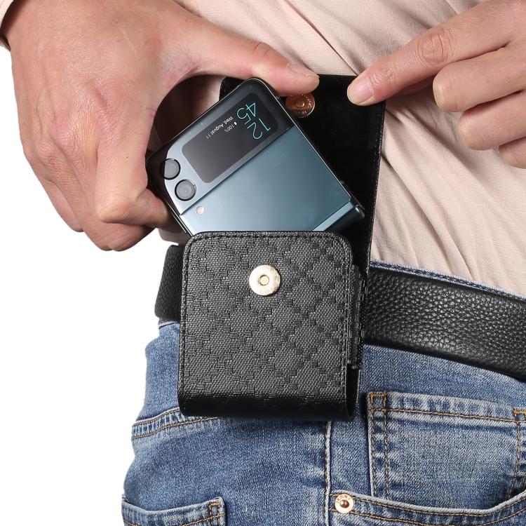 Custodia per telefono da cintura con trama a scacchi, For Galaxy Z Flip8 / Flip7 5G