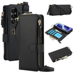 Portafoglio multifunzionale con anello a tracolla e custodia per telefono in pelle., For Galaxy Z Fold8 Ultra 5G