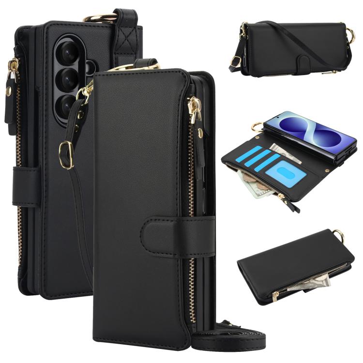 Portafoglio multifunzionale con anello a tracolla e custodia per telefono in pelle., For Galaxy Z Fold8 Ultra 5G