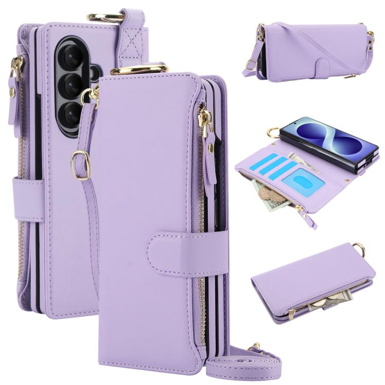 Portafoglio multifunzionale con anello a tracolla e custodia per telefono in pelle., For Galaxy Z Fold8 Ultra 5G