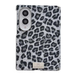 Targhetta con nome, asse centrale elettrolitico, custodia per telefono con stampa leopardata argento nebbia, magnete, argento, nebbia., For Galaxy Z Fold8 5G