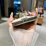 Targhetta con nome, asse centrale elettrolitico, custodia per telefono con stampa leopardata argento nebbia, magnete, argento, nebbia., For Galaxy Z Fold8 5G