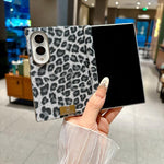 Targhetta con nome, asse centrale elettrolitico, custodia per telefono con stampa leopardata argento nebbia, magnete, argento, nebbia., For Galaxy Z Fold8 5G