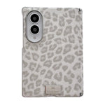 Targhetta con nome, asse centrale elettrolitico, custodia per telefono con stampa leopardata argento nebbia, magnete, argento, nebbia., For Galaxy Z Fold8 5G