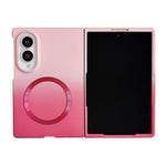 Custodia magnetica per telefono con sfumatura rosa effetto pelle, For Galaxy Z Fold8 5G, For Galaxy Z Fold8 Ultra 5G, For Galaxy Z Flip8 5G, For Galaxy Z Fold7 5G, For Galaxy Z Flip7 5G, For Galaxy Z Fold6 5G, For Galaxy Z Fold5 5G