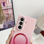 Custodia magnetica per telefono con sfumatura rosa effetto pelle, For Galaxy Z Fold8 5G, For Galaxy Z Fold8 Ultra 5G, For Galaxy Z Flip8 5G, For Galaxy Z Fold7 5G, For Galaxy Z Flip7 5G, For Galaxy Z Fold6 5G, For Galaxy Z Fold5 5G