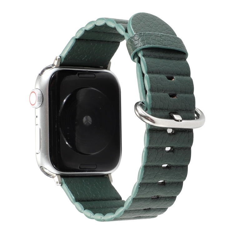 Cinturino in pelle con fibbia per Apple Watch 41mm e 44mm